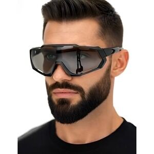 Sport Sunglasses Black Lens Cycling Running Fishing Golf‎ UV Protection Shield